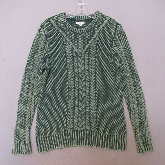 L.L. Bean Sweaters - LL Bean Signature Sweater Women Medium Green Cable Knit Fisherman Cotton